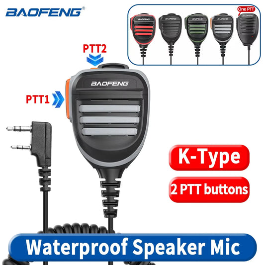 BaoFeng Walkie Talkie BF-780 2 Pin PTT Speaker Mic for Quansheng UV-K5 K6 Baofeng UV-5R BF-888S UV-5RH 21 17 PRO HAM Radio