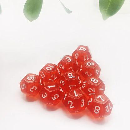 D12 12 Faces DND Dice Transparent Acrylic 12 Side Dice Set Polyhedral TRPG, Mtg, Rpg, Dice for DND or COC Game, 10PCs per Set