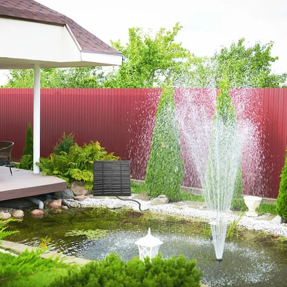 Solar Fountain Pumps with Panels (11/15.5cm) – 8-Nozzle Outdoor Watering Gear & Garden