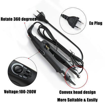 Herramienta profesional para extensiones de cabello Conector de cabello Fusión de hierro caliente Conector Temperatura ajustable Herramienta de fusión Enchufe UK/US/EU