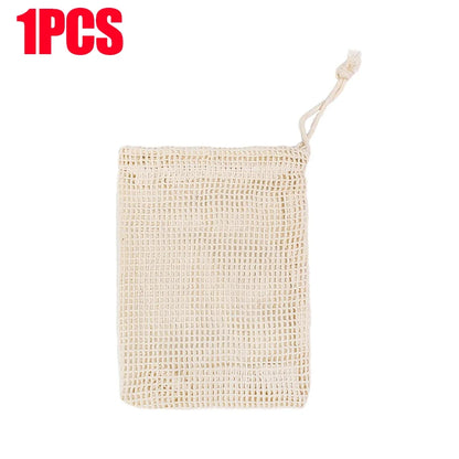 1/10PCS Hangable Soap Bags Natural Cotton Linen Foaming Soap Net Bag Body Soap Cleanser Net Bags Household Shower Cleaning Tools