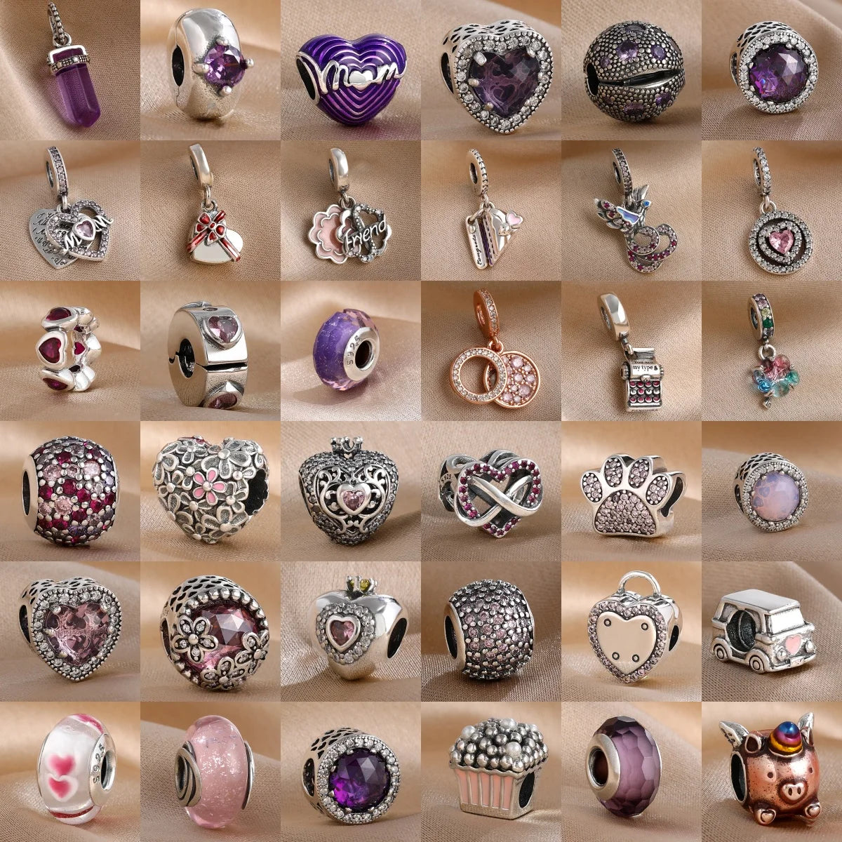 Hot selling 925 Silver Cake Cup Dog Claw Gift Box Pendant Beads, Fit DIY Women's Jewelry Accessories with European Bracelets