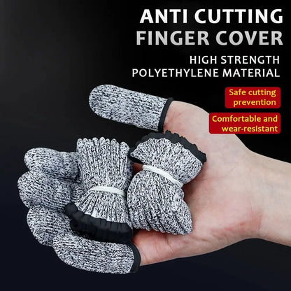 10Pcs, Anti-Cut Finger Cover, Finger Protector Sleeve, Level 5 High-Strength Safety Flexible Anti Cut Fingertip Gloves, Kitchen Tool