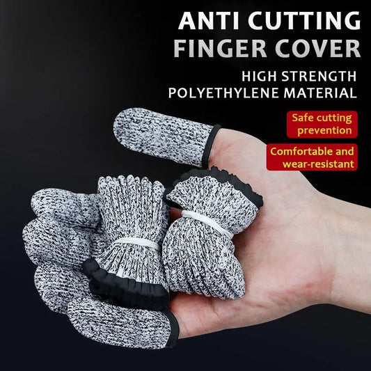 10Pcs, Anti-Cut Finger Cover, Finger Protector Sleeve, Level 5 High-Strength Safety Flexible Anti Cut Fingertip Gloves, Kitchen Tool