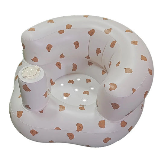 Inflatable Baby Sofa for Babies 3 Months & Up, Children's Inflatable Sofa, Baby Seats for Infants, Blow Up with Built-in Air Pump