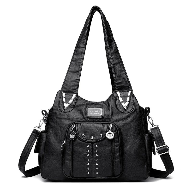 Luxury Designer Handbag Women High capacity Vintage Soft Leather Ladies Casual Large Capacity Shoulder Crossbody Bag Travel Sac