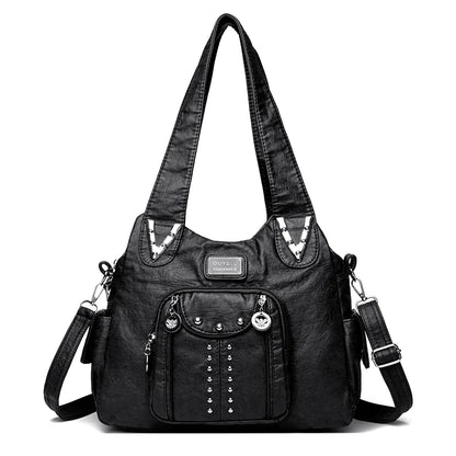 Luxury Designer Handbag Women High capacity Vintage Soft Leather Ladies Casual Large Capacity Shoulder Crossbody Bag Travel Sac