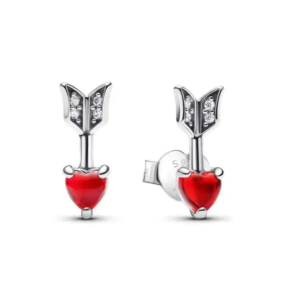 New 925 Silver bow Heart-shaped Ring Necklace Suitable for Valentine's Day,Holiday Gifts for Women DIY High-end ,Fashion Jewelry