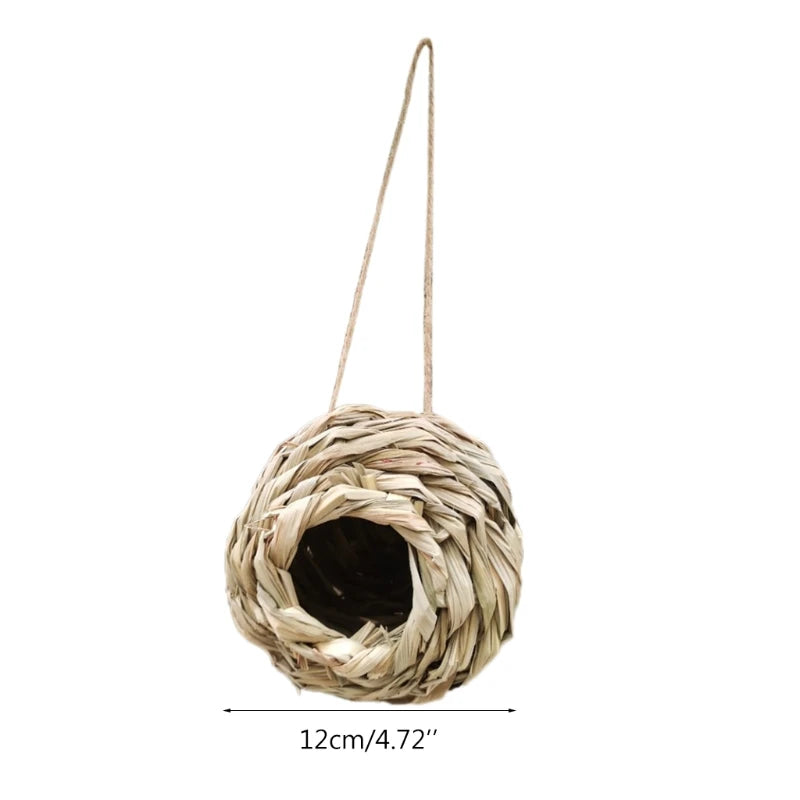 17 Styles Birds Nest Bird Cage Natural Grass Egg Cage Bird House Outdoor Decorative Woven Hanging Parrot Nest Houses Pet Bedroom
