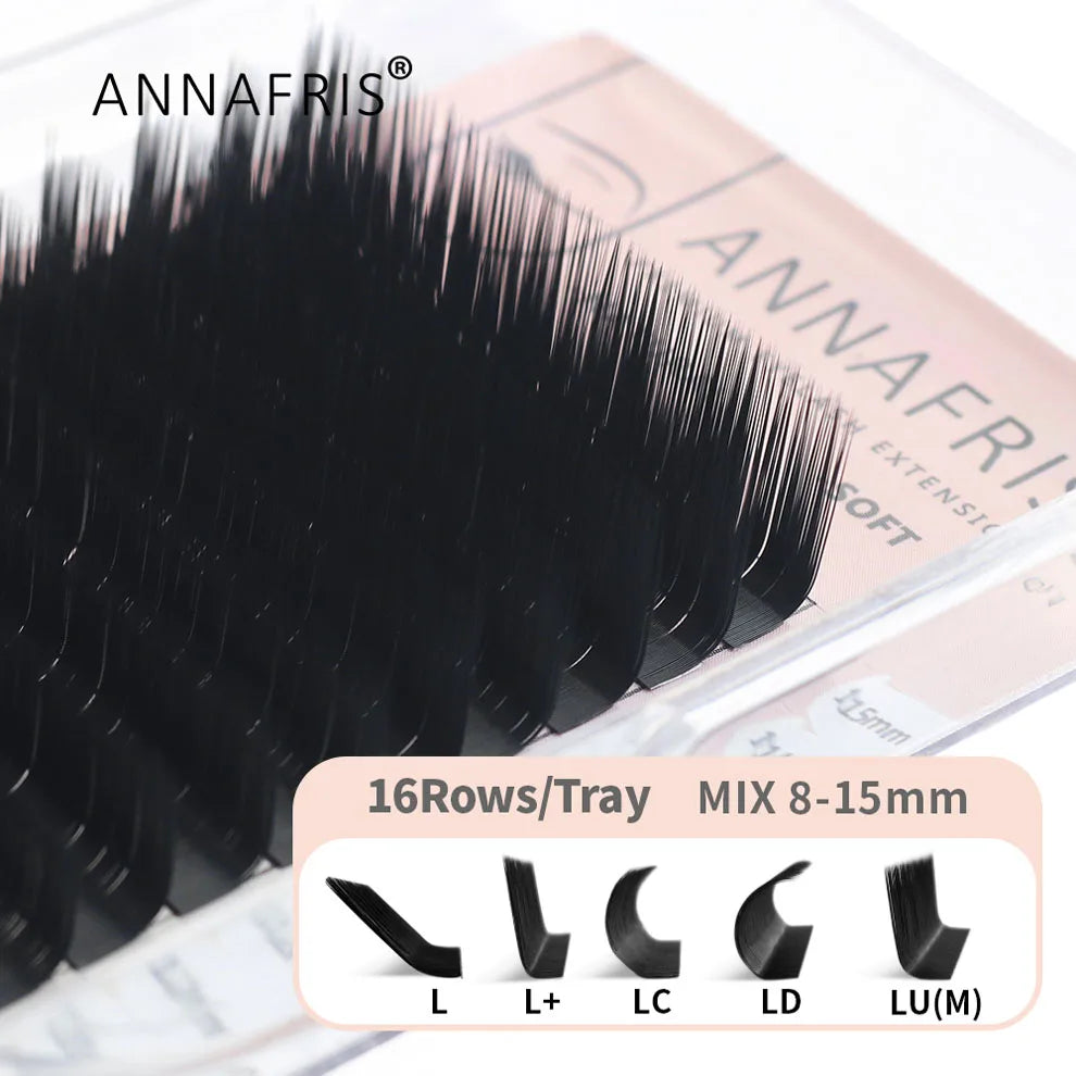 GLAMLASH Colored Lashes Lake Blue/Lavender/Cinnamon/Dark Green/Matcha Grey Individual Natural False Colorful Eyelash Extension