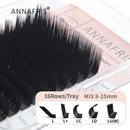 GLAMLASH Colored Lashes Lake Blue/Lavender/Cinnamon/Dark Green/Matcha Grey Individual Natural False Colorful Eyelash Extension