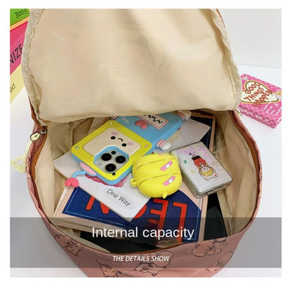 Cute Large Capacity Capybara Backpack, Cartoon Breathable Student Schoolbag, Nylon Ultra-light Book Bag, Back to school Girl