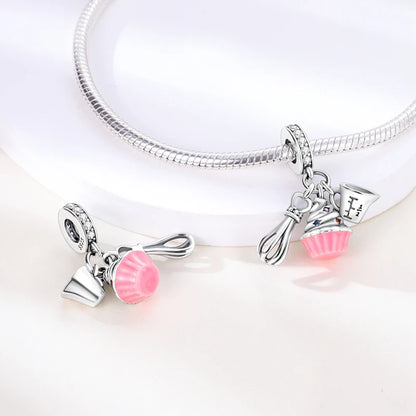 Dijes de plata de ley 925 originales, abalorios de cristal de vino, taza de café, dije colgante para pulseras de mujer, joyería DIY, regalo