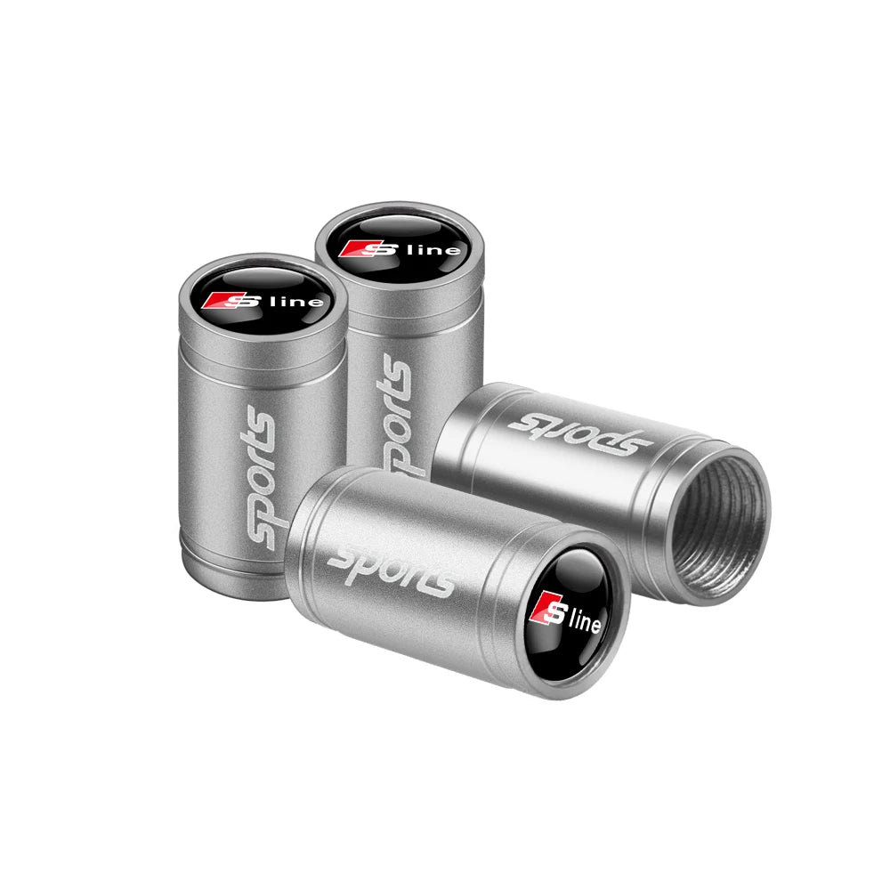 Tapas de válvula de neumático para coche con logotipo, accesorios para Audi Sline RS S TT A1 A2 A3 A4 A5 A6 A7 A8 8P B6 B7 B8 C5 C6