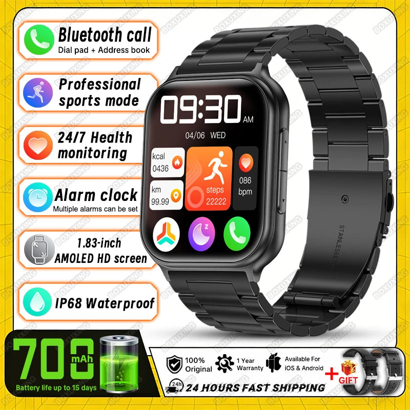 2026 New Smartwatches for Men and Women, Sports Fitness Tracker, IP68 Waterproof, Built-in 24H Heart Rate, 700 mAh Battery, Call Smart Watch