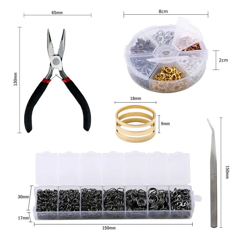 A Set Jewelry Findings Tool Set Open Jump Rings, Jewelry Pliers, Lobster Clasps Hooks, Jewelry Tweezers Jewelry Making Supplies