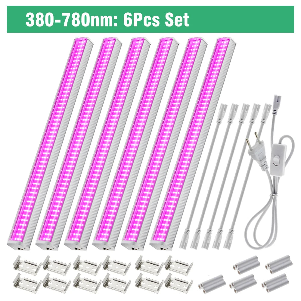 Full Spectrum LED Growth Tube 4000K/Purple/Sunlight Plant Lamp Greenhouse Hydroponic Flower Growth Lamp