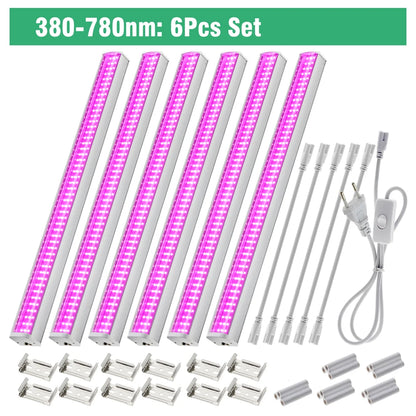 Full Spectrum LED Growth Tube 4000K/Purple/Sunlight Plant Lamp Greenhouse Hydroponic Flower Growth Lamp