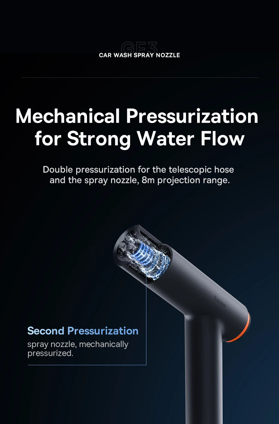 Water Gun, Car Wash Gun, High Pressure Washer Cleaner Supplies, Watering Spray Sprinkler and Nozzle Water Jet, Garden Washer, Baseus