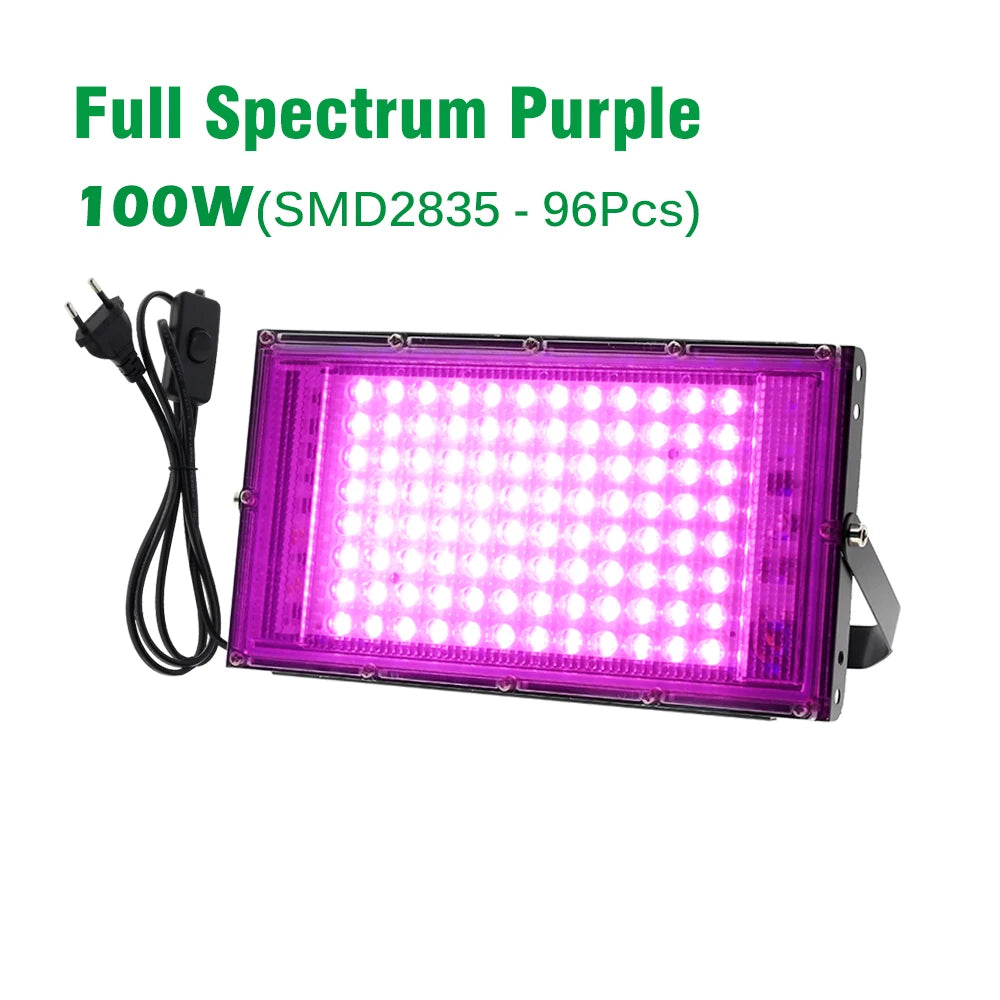 50W/100W Full Spectrum LED Plant Light Floor Bracket 220V Suitable For Courtyard Hydroponic Greenhouse Seedling Lighting
