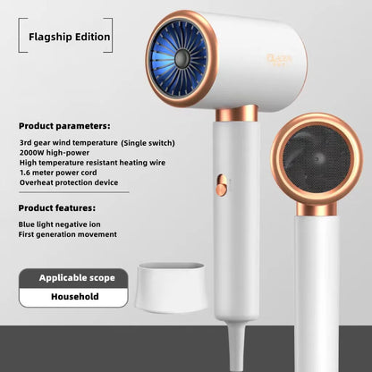 New Generation High-Speed Hair Dryer 2400W High-Power Blue Light Negative Ion Ultra Silent Recommended For Home Hair Salons