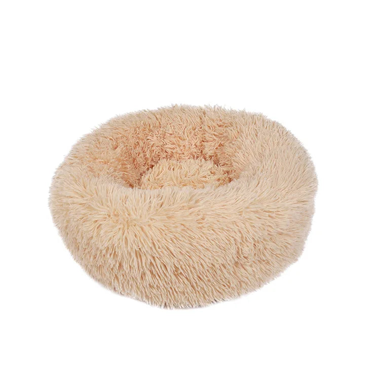 40-90cm Round Pet Bed for Large Dog Bed Super Soft Cat Bed Long Plush Dog House for Medium Dog House Winter Warm Sleeping