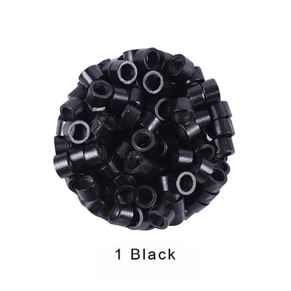 1000Pcs 4.0 mm Hair Extension Microringe Micro Links Rings Beads Links With Screws Thread Aluminium 7 Colors Optional