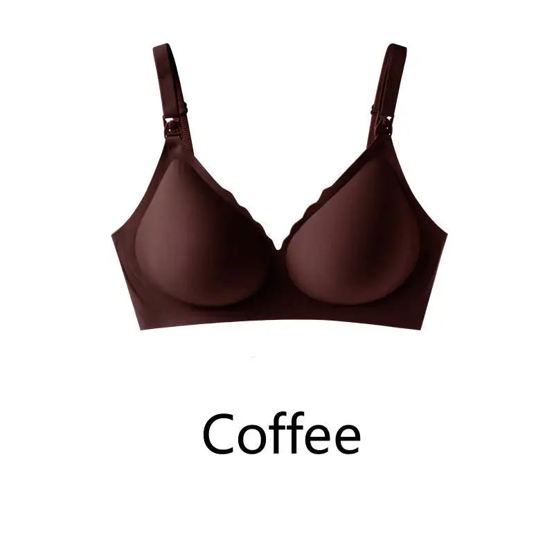 Maternity bra with push-up front to prevent sagging Seamless breathable and comfortable nursing push-up bra