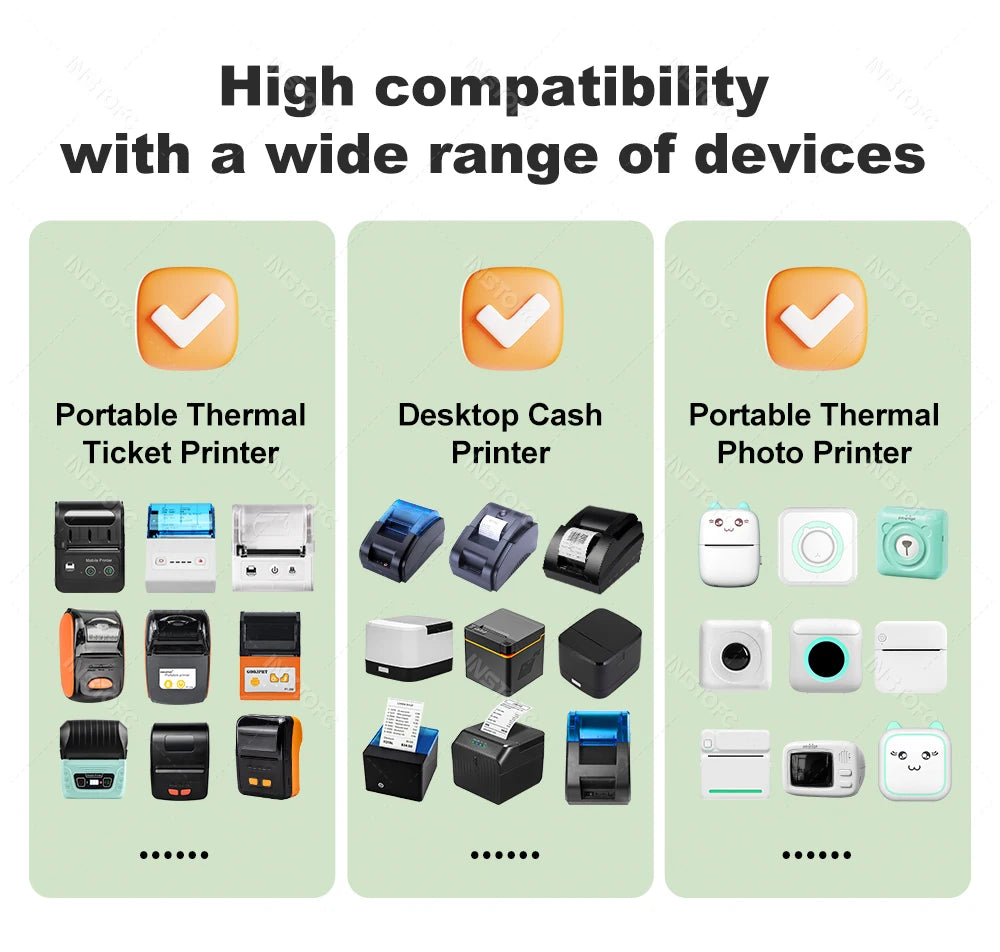 Thermal Printer Papers 57mm Color Papers for Camera Instant Print Kids Camera Printing Inkless Mini Portable Photo Printer