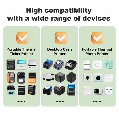 Thermal Printer Papers 57mm Color Papers for Camera Instant Print Kids Camera Printing Inkless Mini Portable Photo Printer