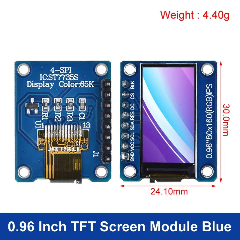 TFT Display 0.96 / 1.3 inch IPS 7P SPI HD 65K Full Color LCD Module ST7735 / ST7789 Drive IC 80*160 240*240 (Not OLED)