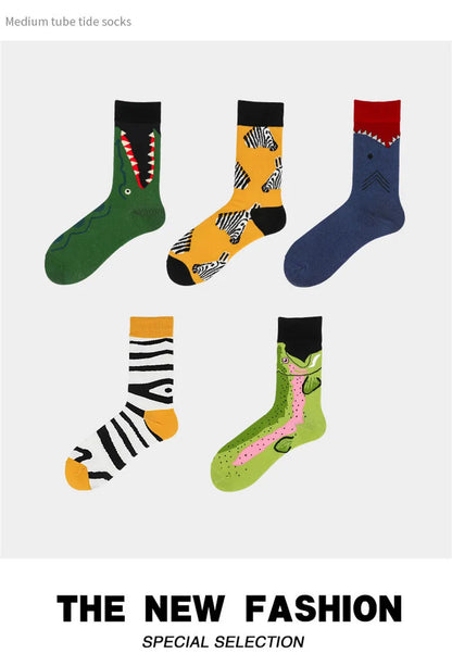 New cotton socks high-quality men's and women's British style casual Harajuku fashion novelty literary couple sexy socks