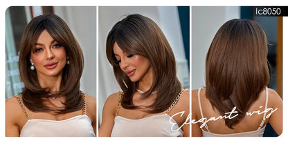 CharmSource Blonde Long Hair Natural Straight Wig, Synthetic Wigs  for Women Daily Party High Density