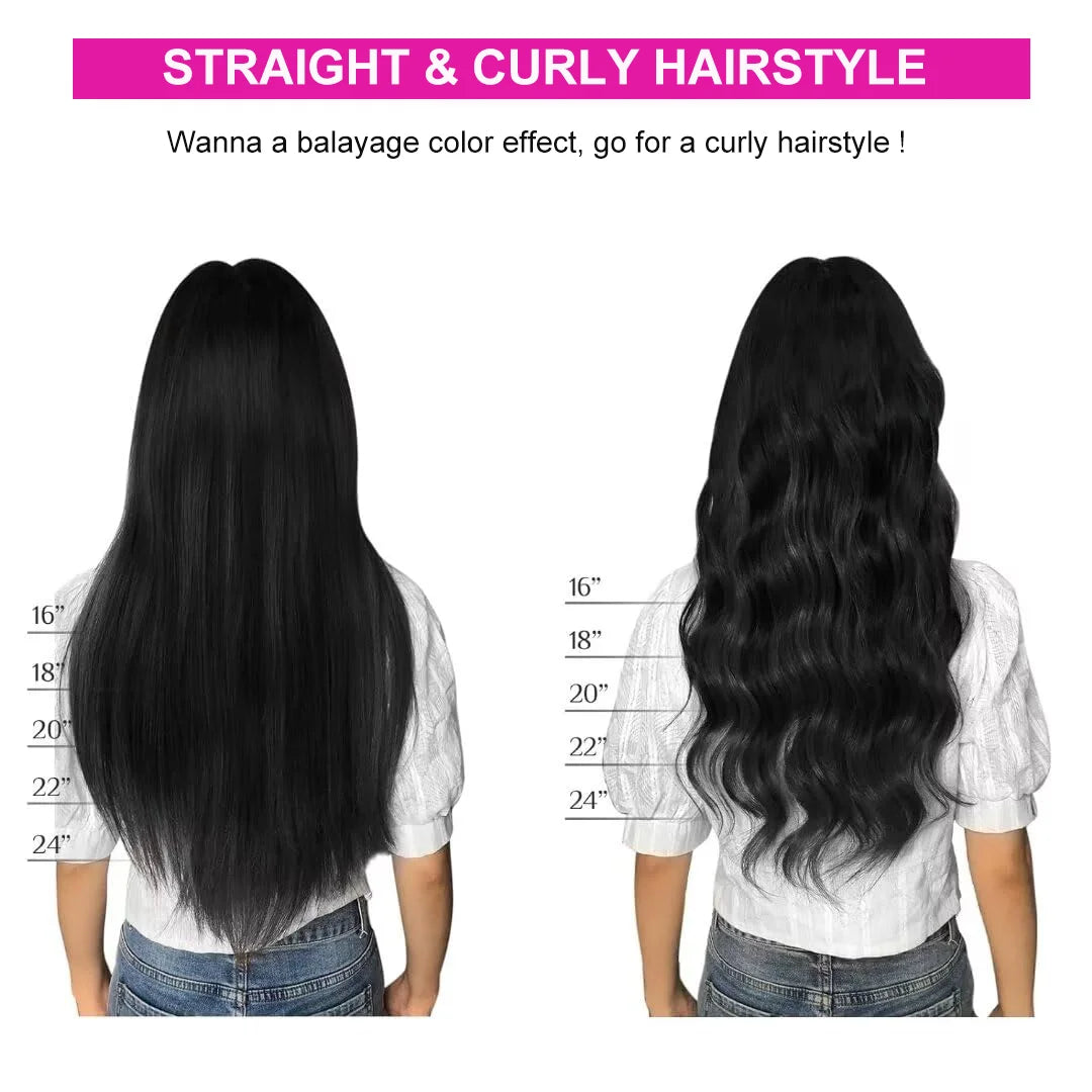 Clip In Hair Extensions Real Human Hair Color #4 Chocolate Brown Clip In Hair Extensions 8pcs Hair Natural Black Color 26 Inches
