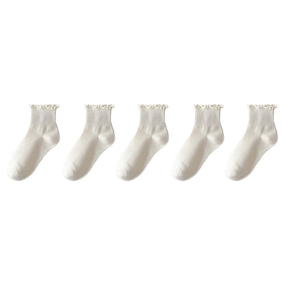 Japanese Winter Rolled Edge Short Socks Cute Socks Women Fresh Winter Wooden Ear Edge Female Socks Student Lo Niang Short Socks