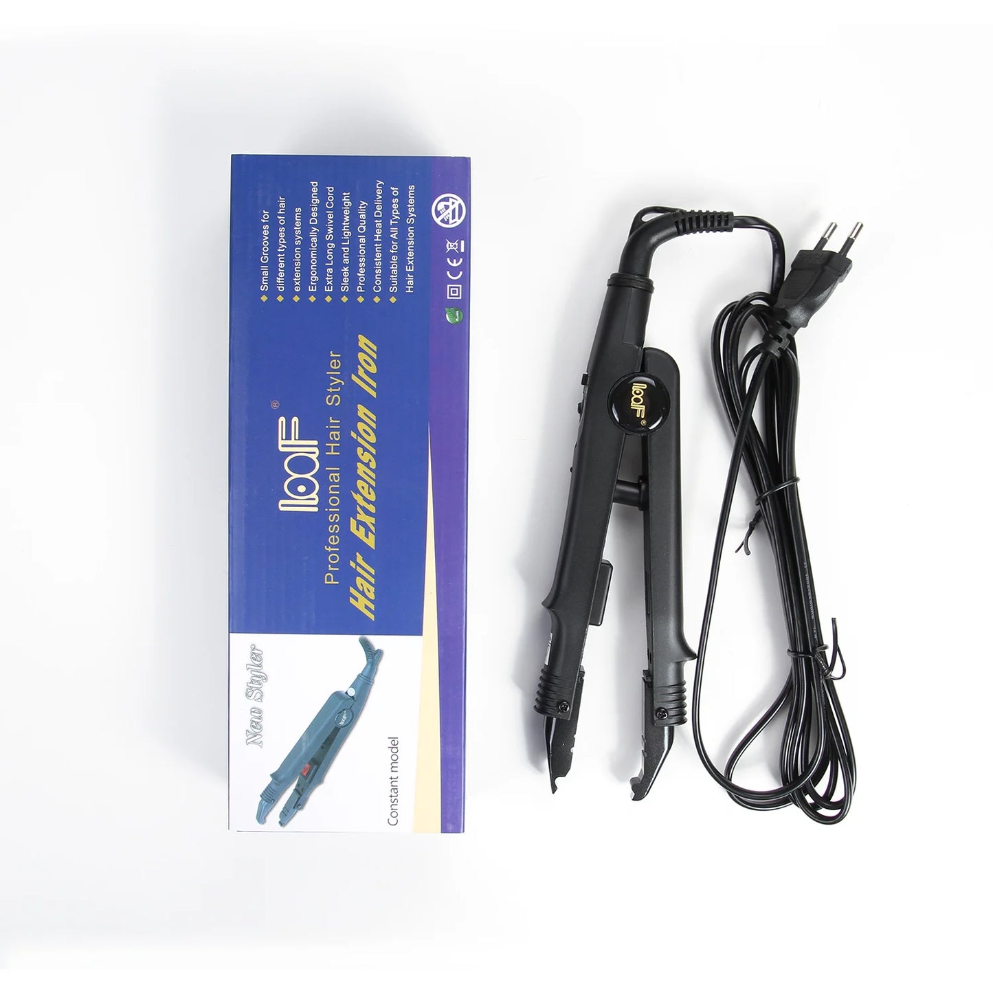 Herramienta profesional para extensiones de cabello Conector de cabello Fusión de hierro caliente Conector Temperatura ajustable Herramienta de fusión Enchufe UK/US/EU