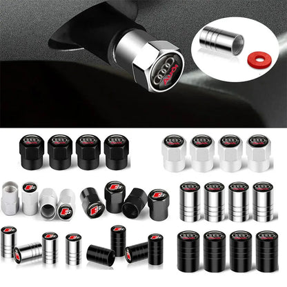 4 unids tapa de válvula de coche, tapas de válvula de rueda, cubierta antipolvo, accesorios de neumático para Audi S line Sports A1 A3 A4 A5 A6 A7 A8 Q2 Q3 Q5 Q7 TT S5 S3 S4