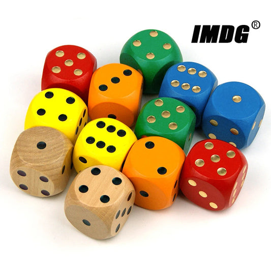 1PC Wooden Dice 40mm Large Colorful Solid Wooden Dot Game Rounded Dice Drinking Dice