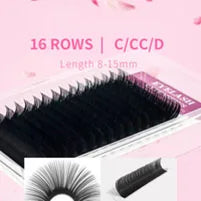 GLAMLASH Colored Lashes Lake Blue/Lavender/Cinnamon/Dark Green/Matcha Grey Individual Natural False Colorful Eyelash Extension