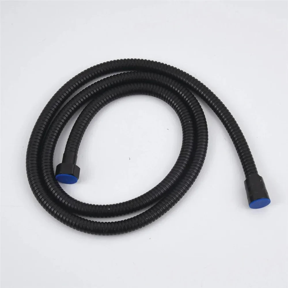 1.5/2M Black/Silver SUS 304 Flexible Shower Hose Long Bathroom Shower Pipe Extension Water Pipe Pull Pipe Bathroom Accessories