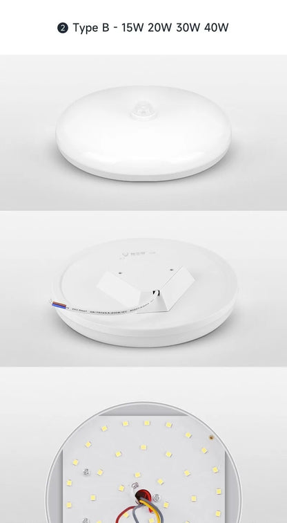 Led Ceiling Lamp With Motion Sensor, 40W 30W 20W 18W 15W 12W, Led Ceiling Light Fixtures For Entrance Balcony Corridor 110V 220V