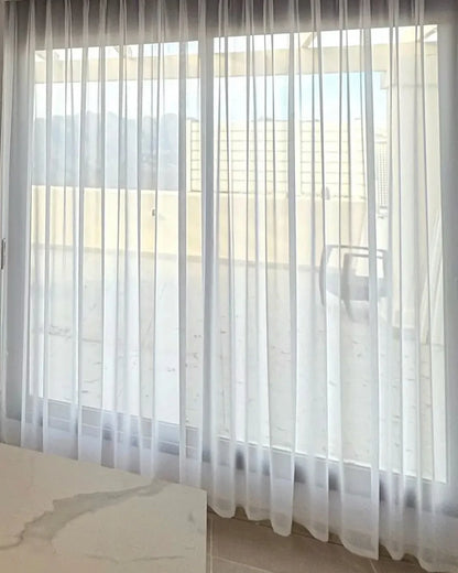 Solid White Tulle, Luxurious Chiffon Sheer Window Curtains For Living Room, Modern Voile Organza Drapes Bedroom Decoration, ASAZAL