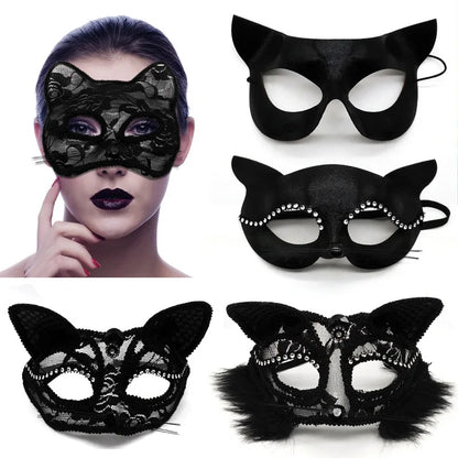 Sexy Lace Mask For Women Masquerade Party Props Halloween Cosplay Costume Accessories Half Face Cover Mask Animals Cat Eye Mask