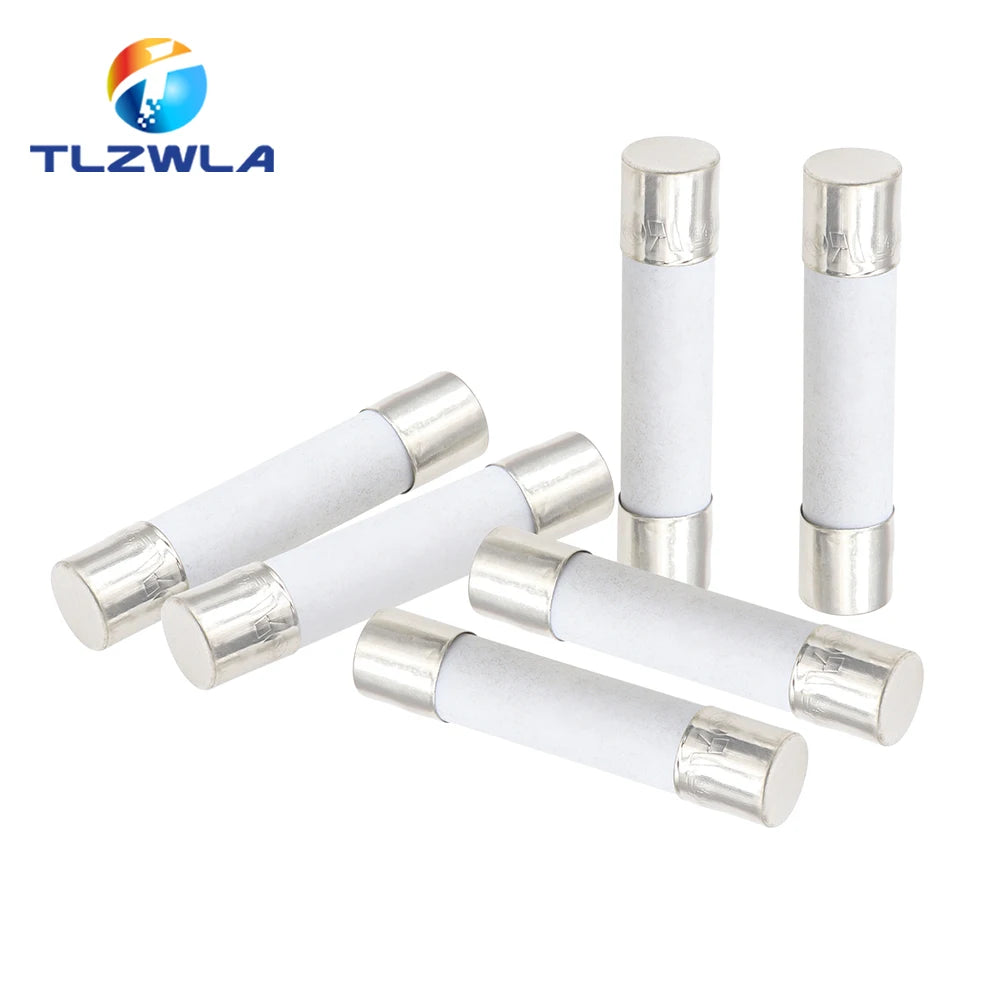 10PCS, 5X20MM 6X30MM Fast Blow Ceramic Fuse, 5*20mm 250V 0.1A 0.25A 0.5A 1A 1.5A 2A 2.5A 3A 3.15A 4A-30A Slow Break The Fuse Tube