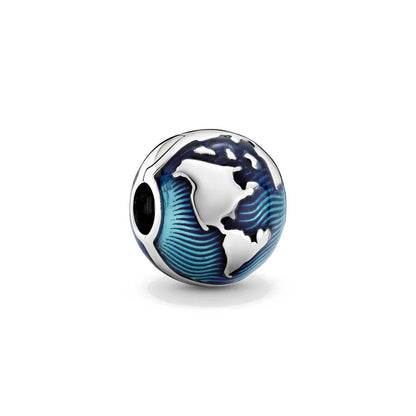 Nuevo colgante de plata 925 compatible con pulsera original, joyas para mujer, serie azul, colgante de pulpo, delfín, búho, camaleón