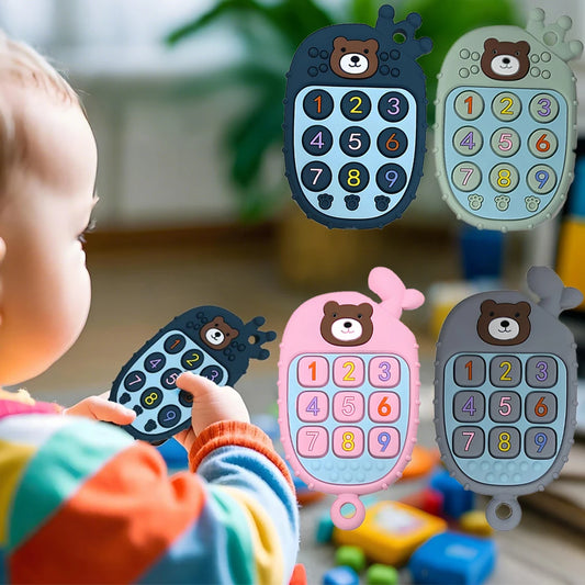 Montessori Baby Silicone Teether Toys, Toddler Remote Control Boys Girls Gift Sensory Toys