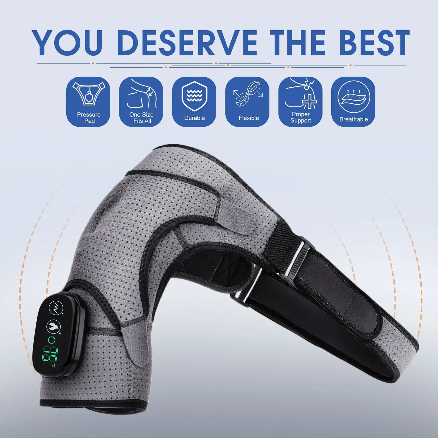 Electric Heating Shoulder Massage Belt Back Shoulder Brace Shoulder Support Adjustable LED Hot Compress Heating Shoulder Shawl