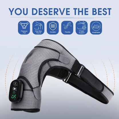 Electric Heating Shoulder Massage Belt Back Shoulder Brace Shoulder Support Adjustable LED Hot Compress Heating Shoulder Shawl