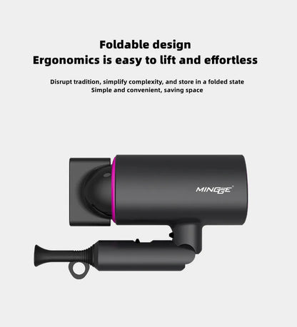 Popular Foldable Hair Dryer 1800W Blue Light Negative Ion Super Silent US/EU/UK Plug 110V/220V Home Barber Recommended