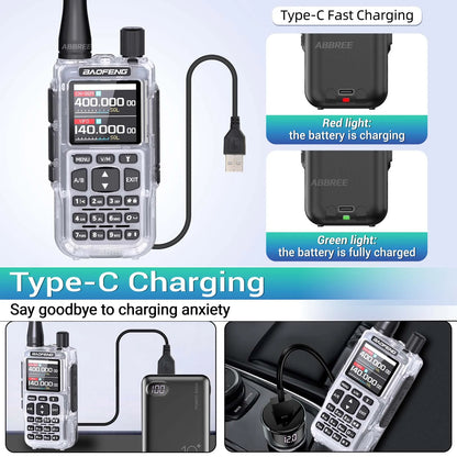 BAOFENG MINI 5 Walkie Talkie Batería 2200mAh Programación Bluetooth por APP Doble PTT Largo Alcance Nuevo Modelo UV-5R MINI Radioaficionado